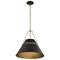 Nuvo Adina 3-Light Large Pendant Matte Black and Natural Brass 60/7768 - alternate 2